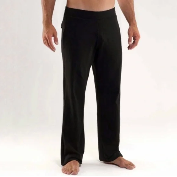 Men. Lululemon Kung Fu heathered Pants Black - Picture 1 of 15